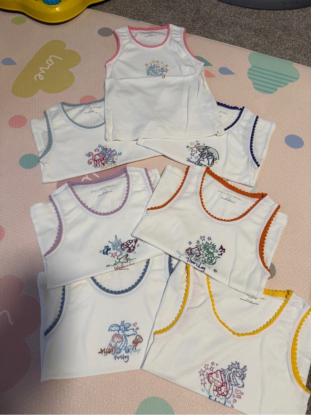 Stella McCartney Kids White Cotton 7 days Tank Top